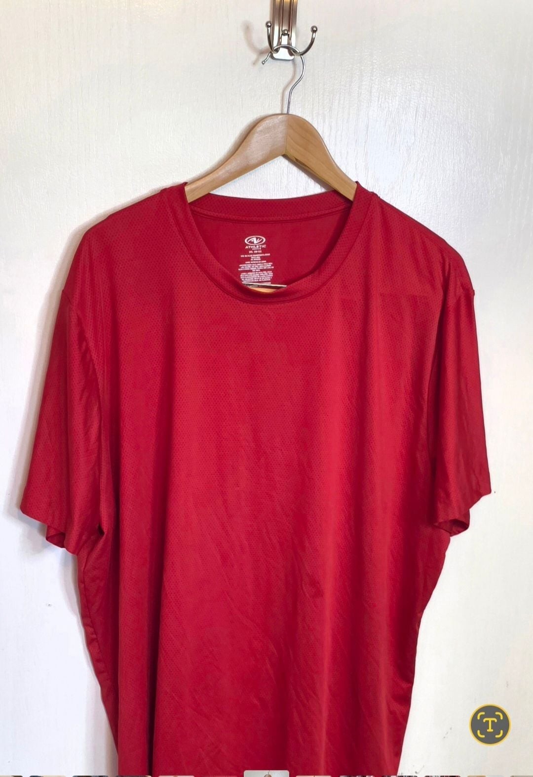 Athletic Works Men's Short Sleeve Moisture Wicking Performance T-Shirt Red gallery