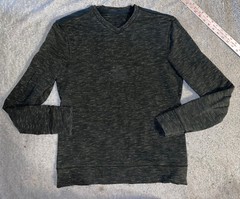 LULULEMON Mens Fuel Green Transit Long Sleeve V-neck Stretch Sweatshirt Sz M