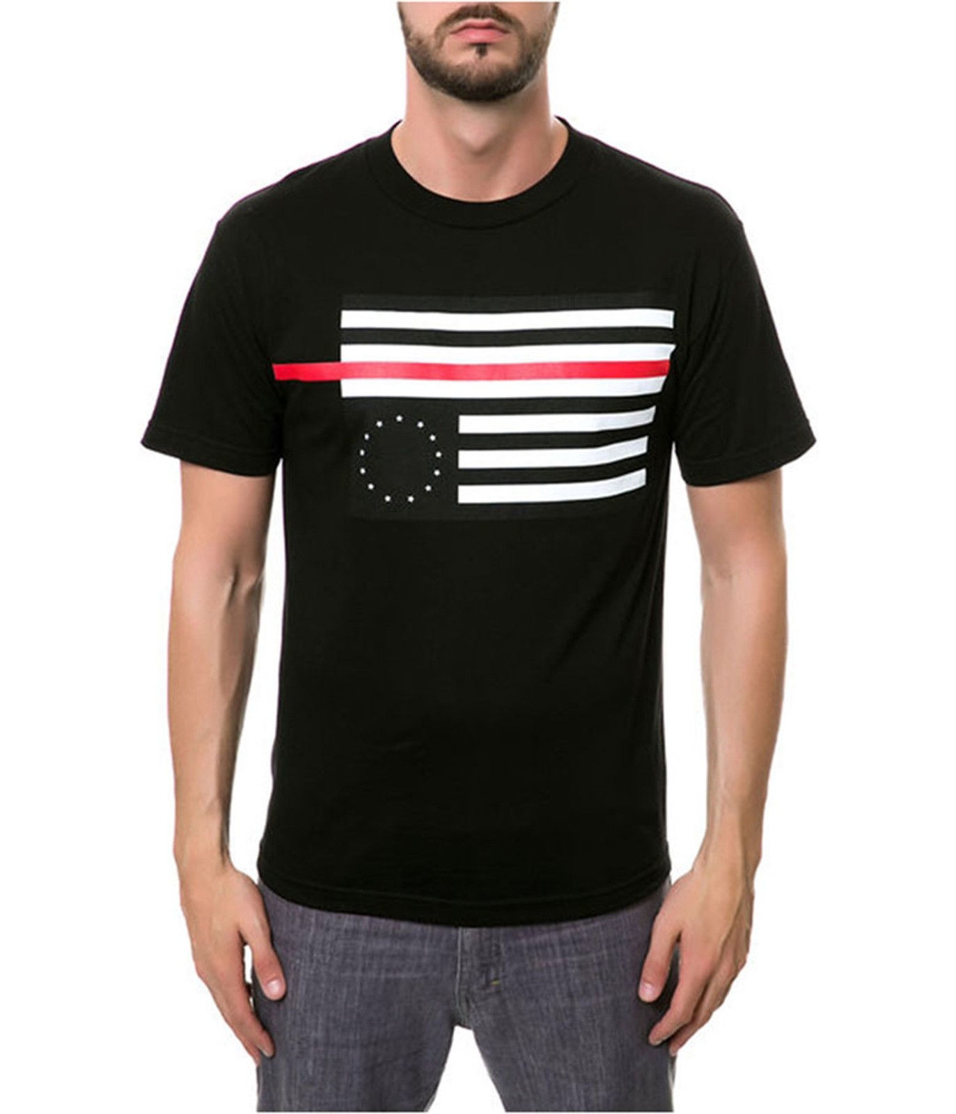 Black Scale Mens The Rebel Red Flag Graphic T-Shirt, Black, Small gallery