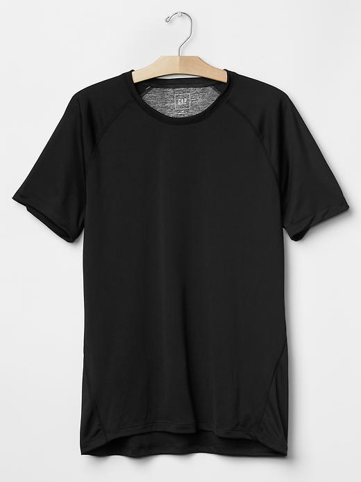 GAP URBAN ACTIVE COLORBLOCK TOP T-SHIRT SIZE LARGE TRUE BLACK NWT gallery