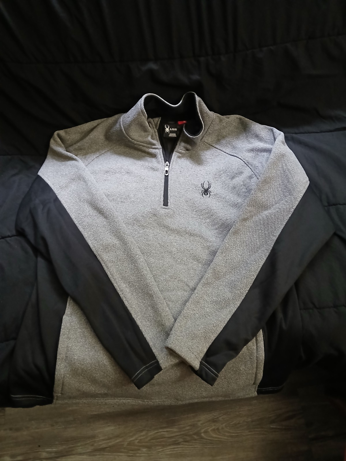 Spyder Men's Active 1/4 Zip ProWeb Performance High Neck Pullover Gray, Size XL gallery