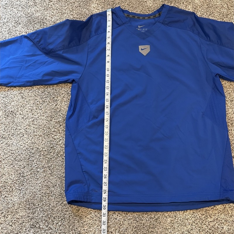 Nike Baseball Pullover Windbreaker Blue Long Sleeve Mens Large Dri-Fit gallery