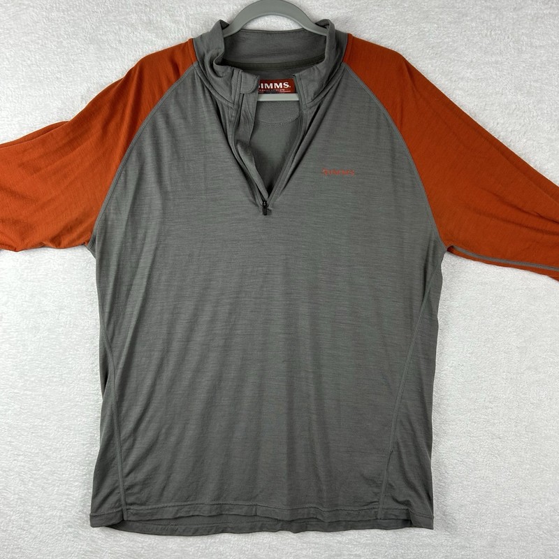 Simms Ultra Wool Core Pullover Shirt Men XL Merino Blend Fishing 1/4 Zip Base gallery