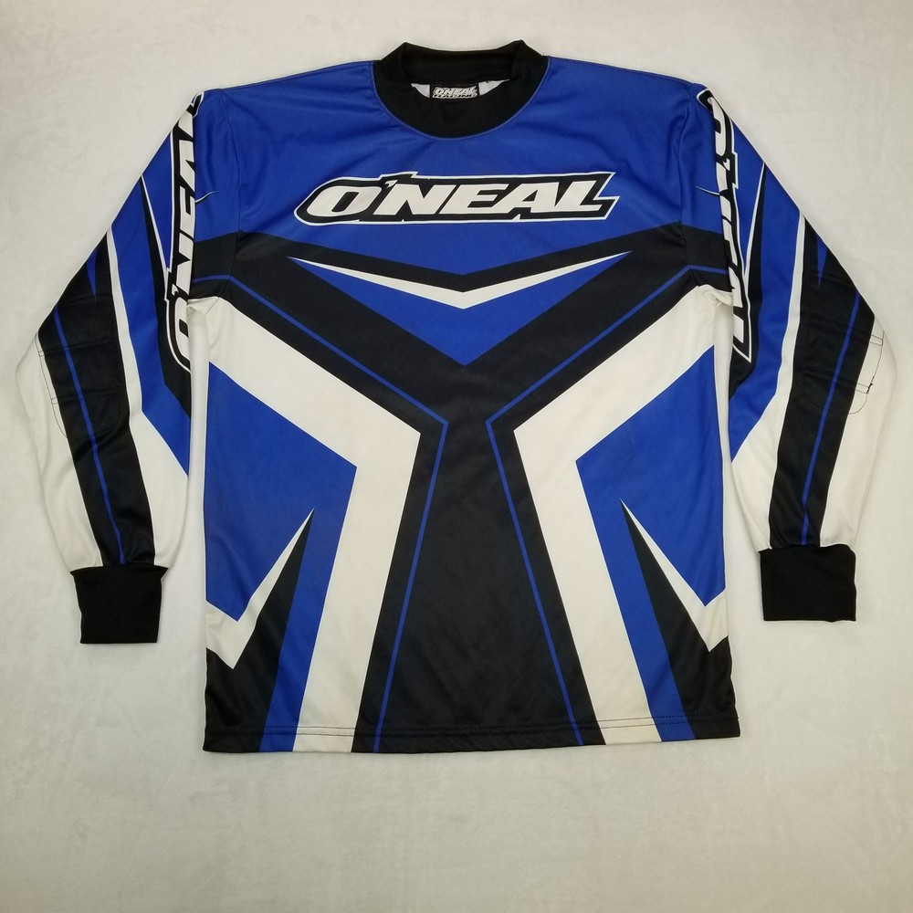 O'Neal Racing Blue Black White Long Sleeve Motocross Jersey Shirt Men's Small