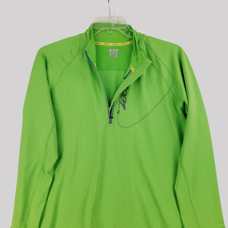 Zoot Mens Green Long Sleeve Performance Pullover With Reflective Details XL gallery