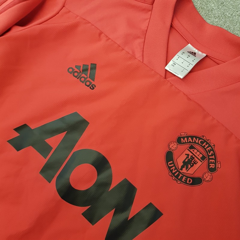 Adidas Manchester United Mens Top Medium Pink Red Football Training 2018/19 Utd gallery