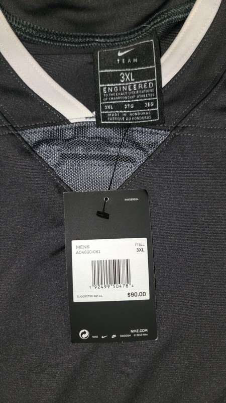 NWT 3XL Nike Vapor Untouchable Football Practice Jersey Vented A048001-061 Gray gallery
