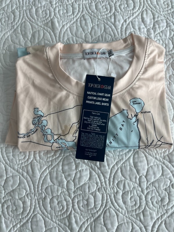 Top Deck Gear Performance Fabric Nautical Chart Shirt XL Galveston Bay Texas gallery