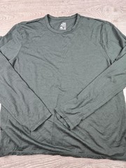 Mens Shirt Size L Green Merino Wool Long Sleeve Top True North