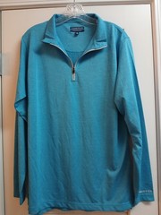 Fish Hippie 1/4 Zip Pullover Men’s Medium Heather Blue Mock Outdoor Waterside
