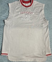 Nike Air Jordan 23 Men Embroidery Gray/Red Basketball Jersey Shirt XL Pre Owned