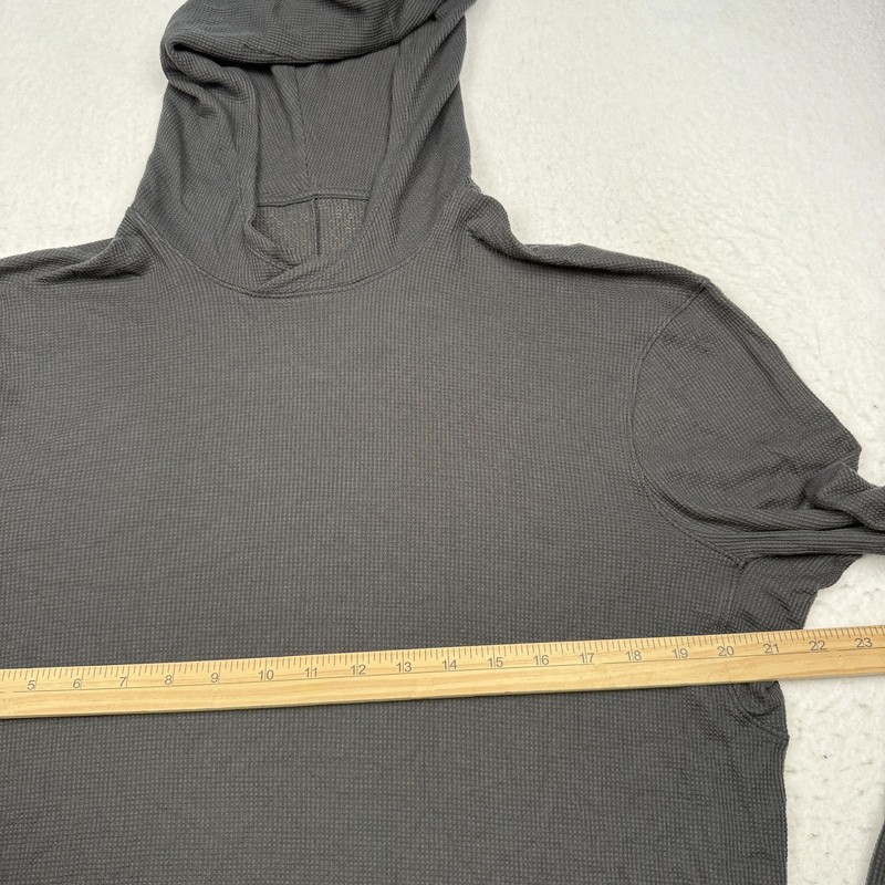 Lululemon Hooded Shirt Mens Large Gray Long Sleeve Waffle Running Athletic Top gallery