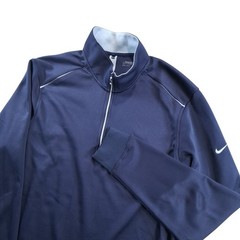 Nike Golf Pullover Mens Medium Navy Blue Dri-FIT 1/4 Zip Reflective 400430-419