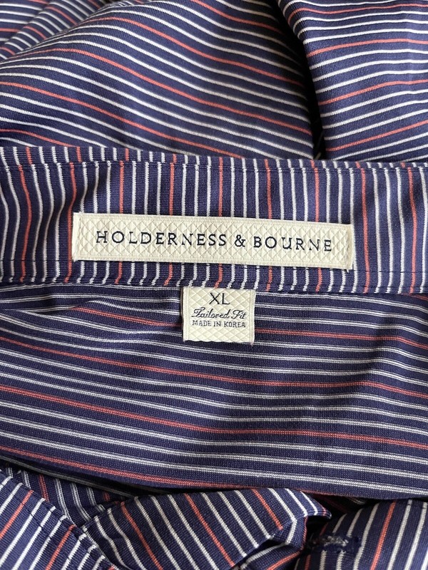 Holderness & Bourne Tailored The Sands Cavalier Striped Golf Polo Shirt Men XL gallery