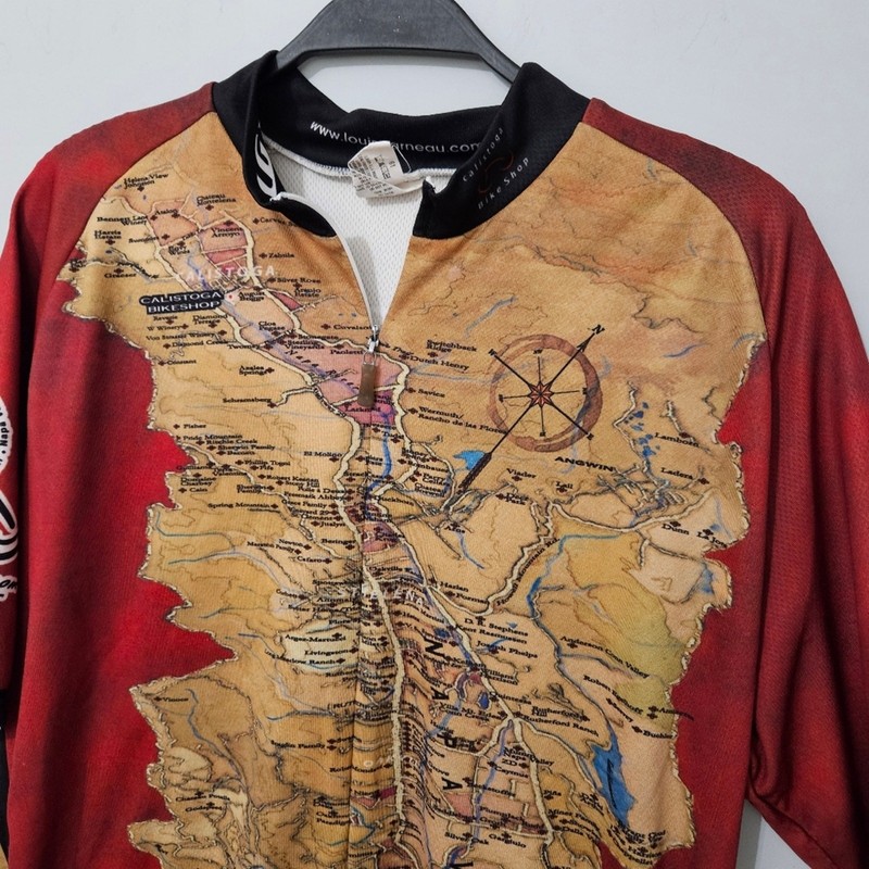 Louis Garneau Napa Valley Calistoga Bike Shop Cycling Jersey Map Print Men’s L gallery