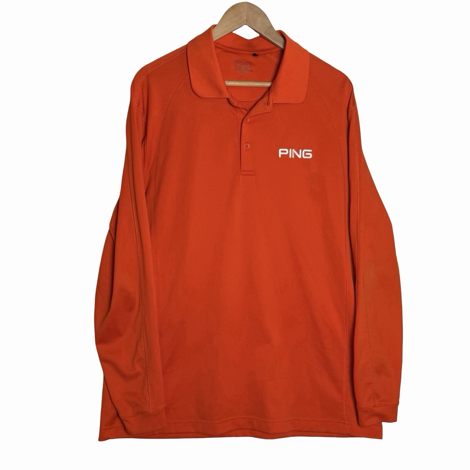 PING Apparel Long Sleeve Performance Golf Shirt Mens XL Orange Sports Outdoors gallery