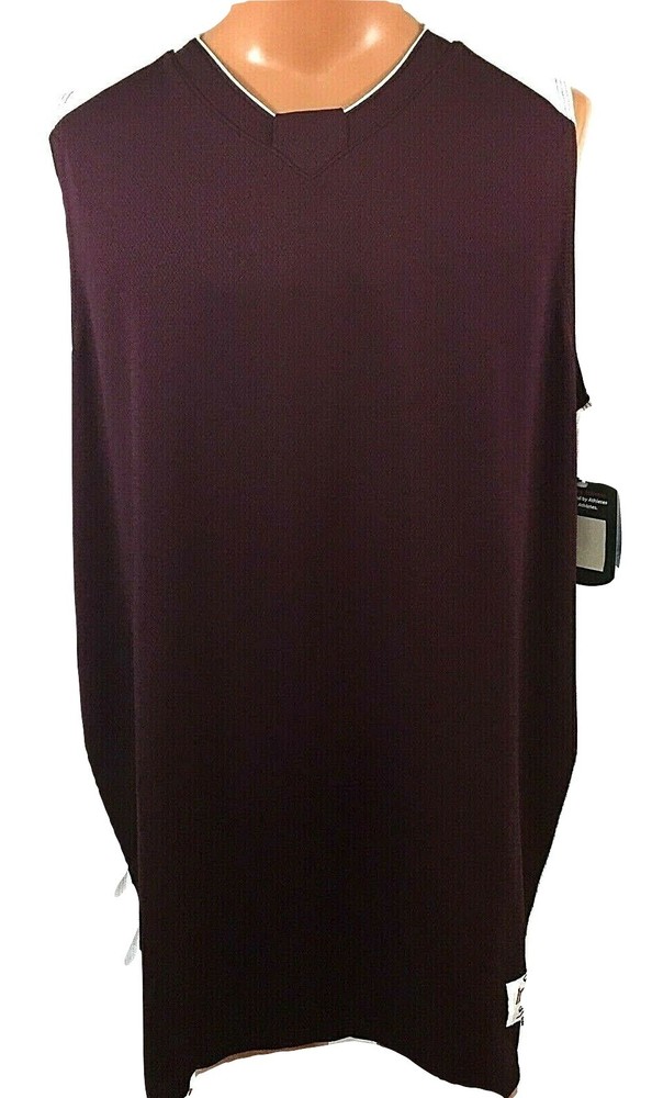 Intensity Sleeveless Diamond Basketball Jersey 2XL Maroon White Shirt Tail Style