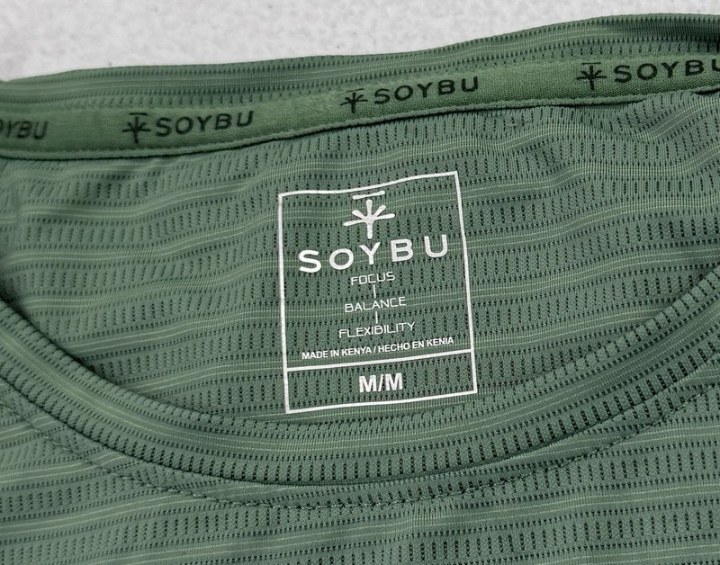 Soybu Men's One-Piece 4-Way Stretch Moisture Wicking Active Tee, Green, Size M gallery