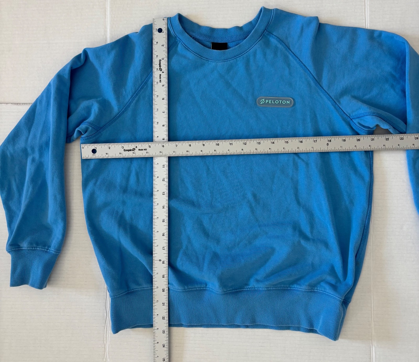 Peloton Sweatshirt Mens Medium Blue Long Sleeve Cotton Thermal Performance gallery