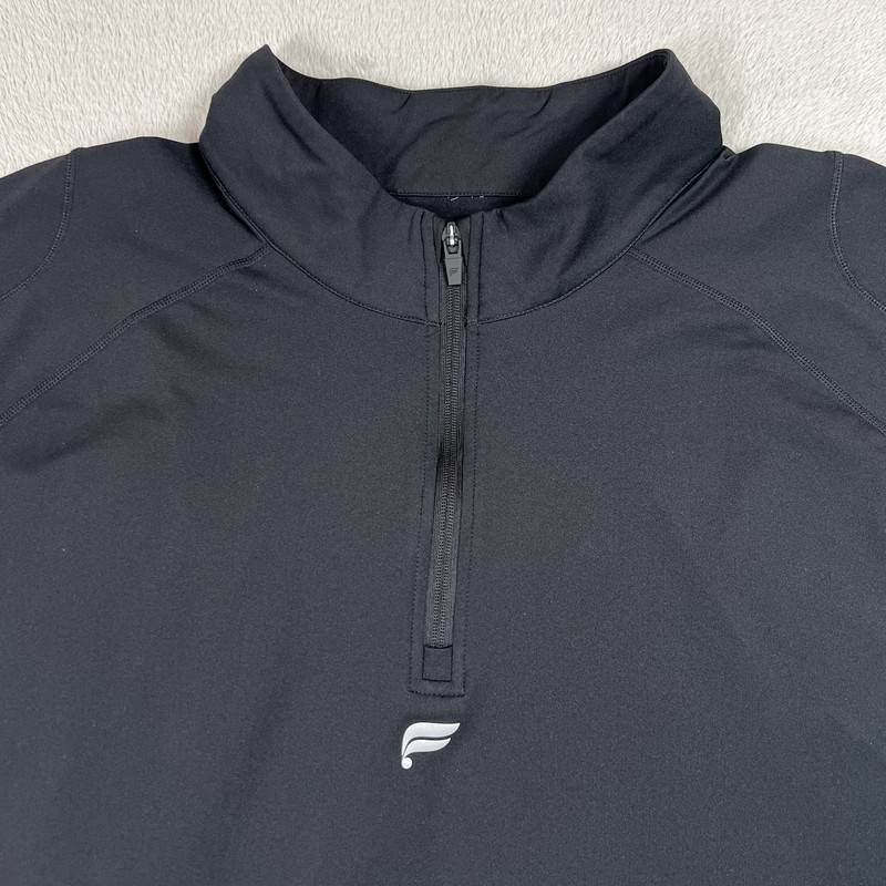 Fabletics Pullover Mens 4XL Black 1/4 Zip Long Sleeve Training gallery