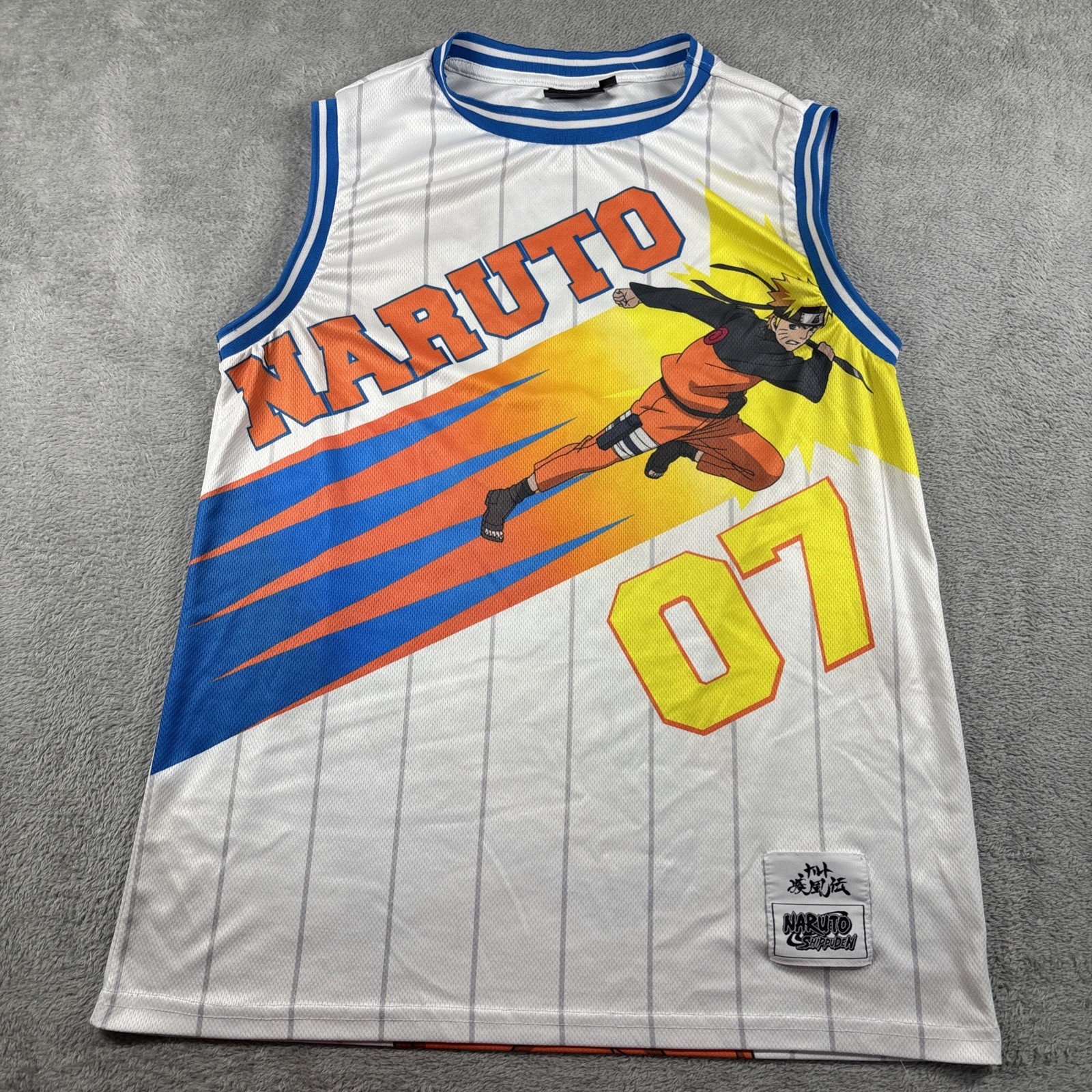 Naruto Shippuden Basketball Jersey White Pinstripe Naruto 07 Men’s Size Medium gallery