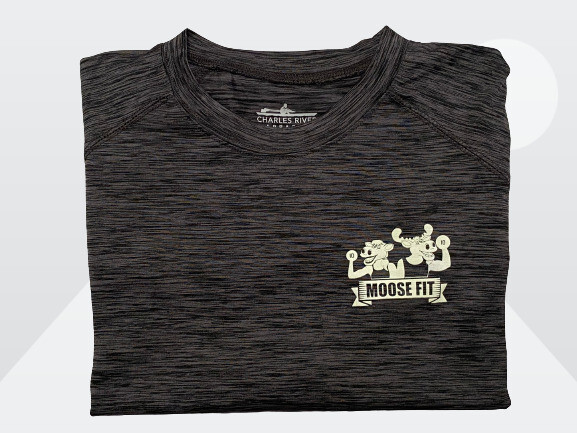 Charles River Apparel Men's Gray-Black Blend Top Shield Performance Tee Large