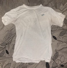 New Balance Men’s Tagless Polyester Logo Short Sleeve Crew Neck Tee M White