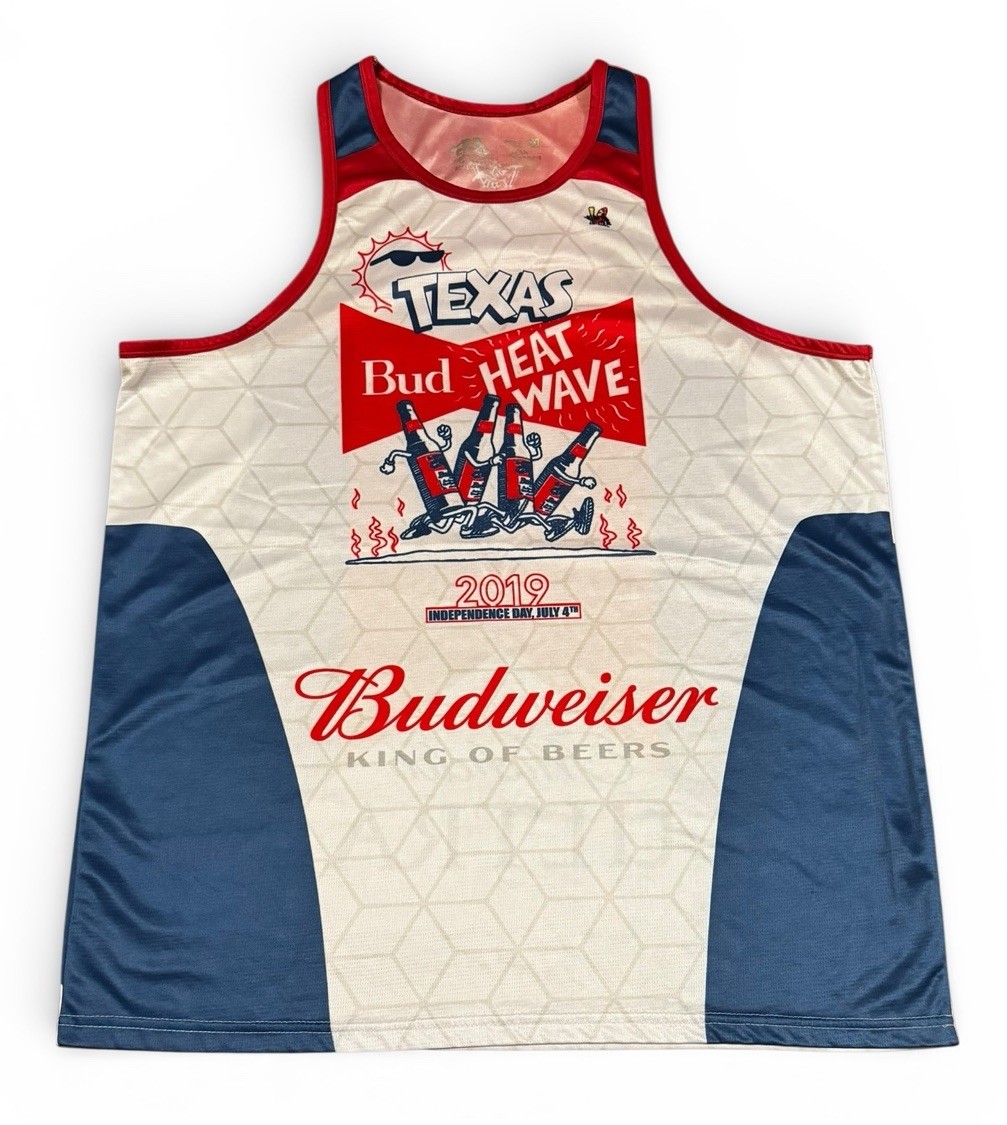 Budweiser Texas Bud Heat Wave 2019 Running Tank Jersey Mens 2XL USA gallery