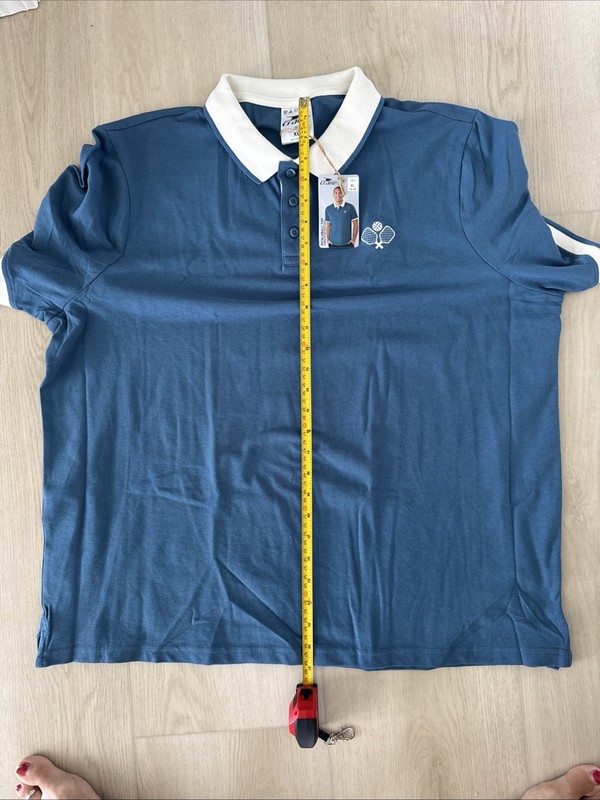 NWT Crane Pickleball Polo Shirt XL Mens Blue Embroidered Cotton Blend gallery