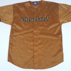 Starter Cleveland Activewear Top Men’s 2XL Gold Nylon Baseball Jersey