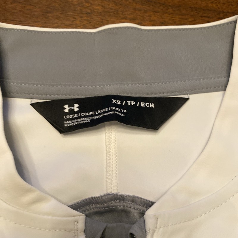 Under Armour Shirt Men XS Gray/White Stretch 1/4 Zip Side Zip Mesh Sports gallery