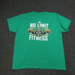 Adidas Shirt Mens XL Green Gorilla Barbell Weightlifting Tee Casual Workout