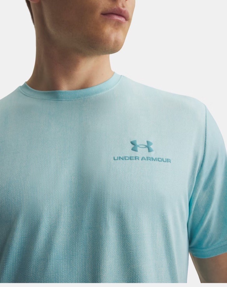 Under Armour Men's Vanish Energy Printed Blue Loose Lightweight Crew Tee size S gallery