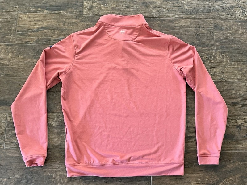 Peter Millar Perth Melange Men’s Performance Quarter Zip Pullover Medium Pink gallery