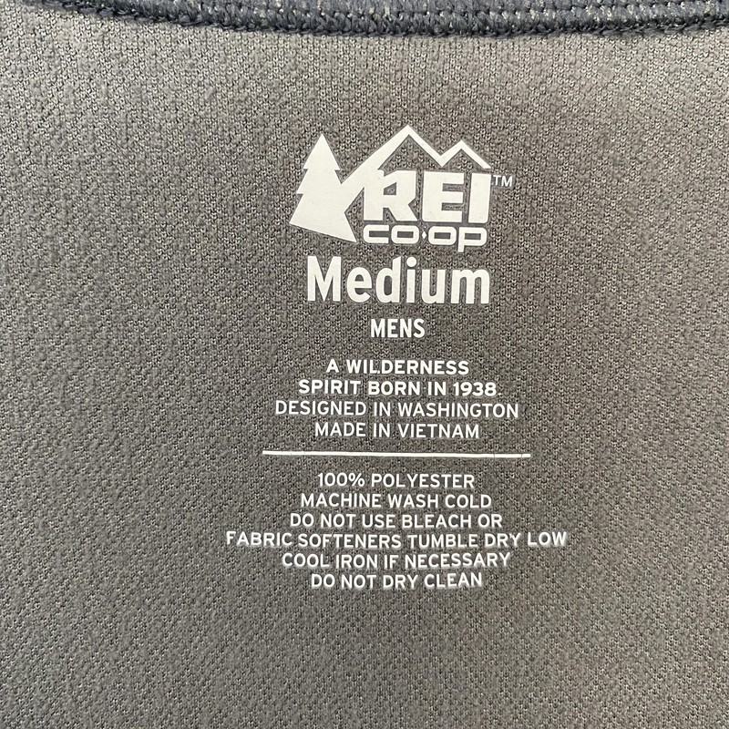 REI Pullover Mens Medium Gray Quarter Zip Base Layer Athletic Hiking Outdoor gallery