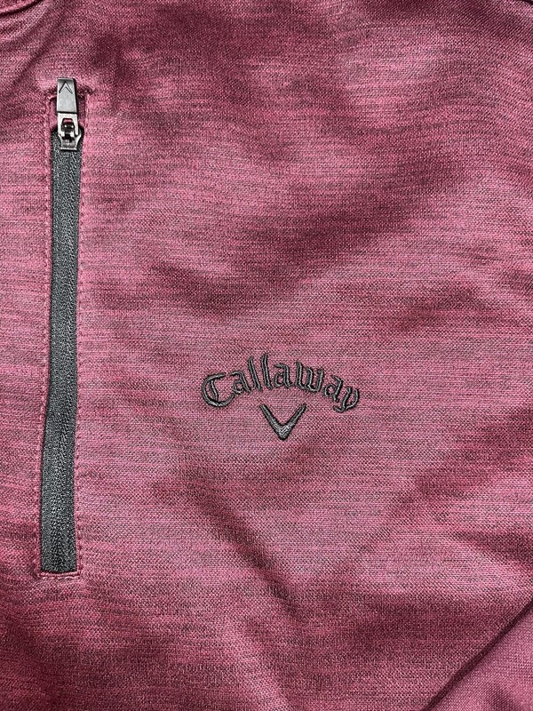 Callaway Pullover Shirt Mens Large Black Fig Heather Quarter Zip Golf UPF 50 gallery