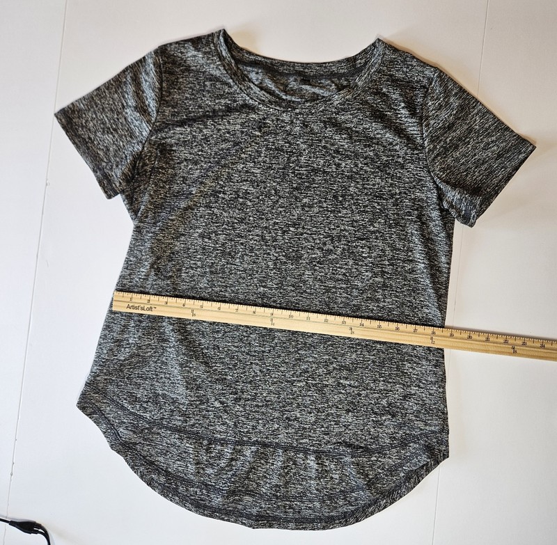 Dark Heather Gray Athletic Short Sleeve T-Shirt, 95% Polyester 5% Spandex gallery