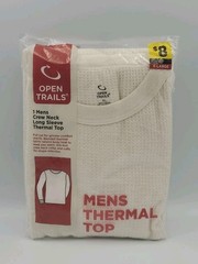 Open Trails Mens Thermal Top White Size XL