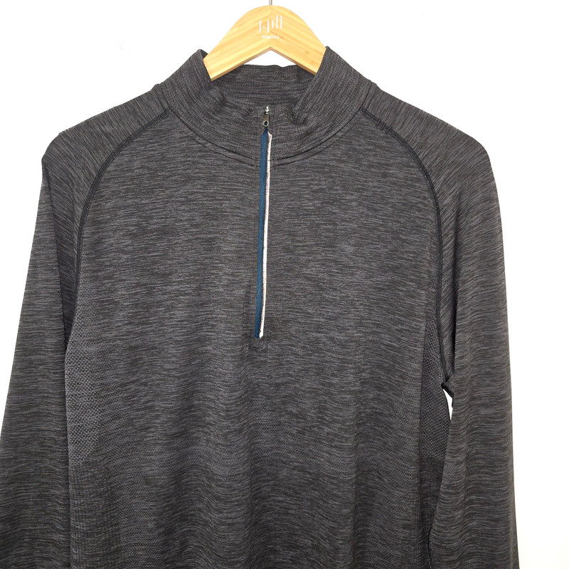 Lululemon Metal Vent Tech 1/2 Zip Pullover Men's XL Heather Deep Coal Black gallery