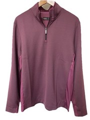NEW QUIETI Performance 1/4 Zip Pullover Maroon Textured Jacket Mens Sz M Preppy