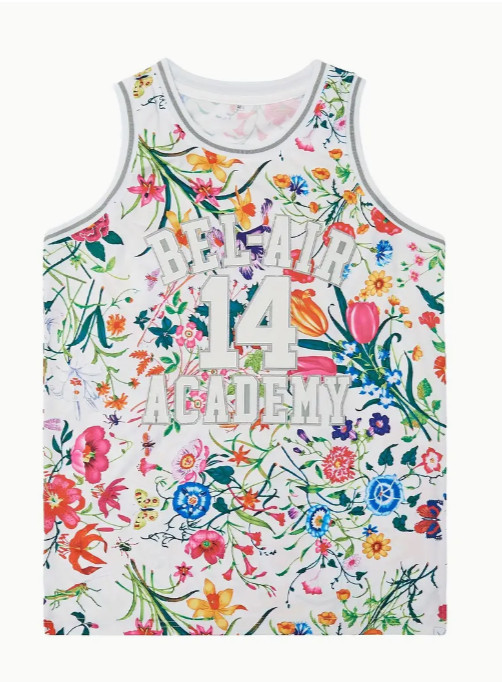 The Fresh Prince of Bel Air Academy #14 Flowers Basketball Jersey Medium