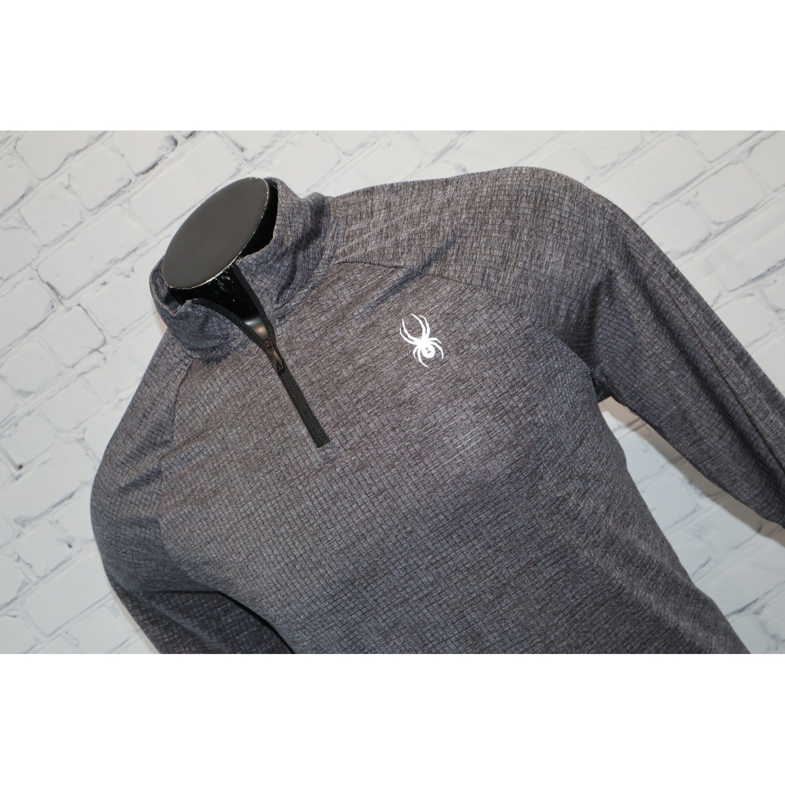 Spyder Pullover Mens Large Gray Workout 1/4 Zip Gym Golf Shirt Polyester gallery