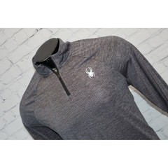 Spyder Pullover Mens Large Gray Workout 1/4 Zip Gym Golf Shirt Polyester