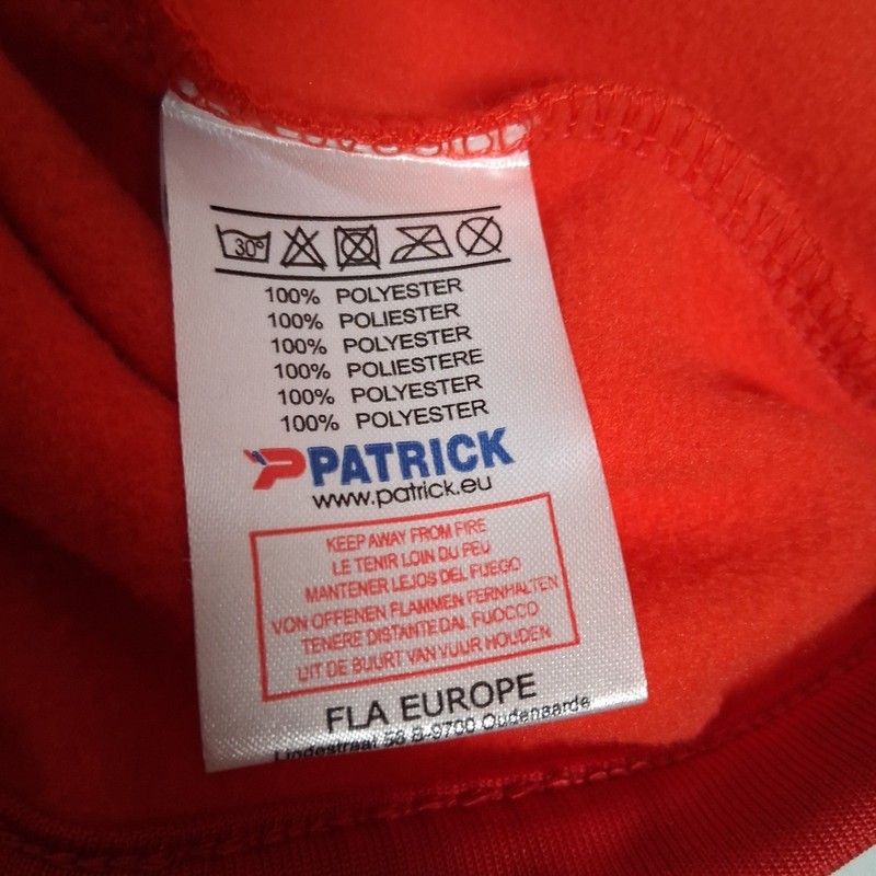 Patrick Sportswear Force 115 Shirt Small Red Performance Soccer Athletic 1/4 Zip gallery