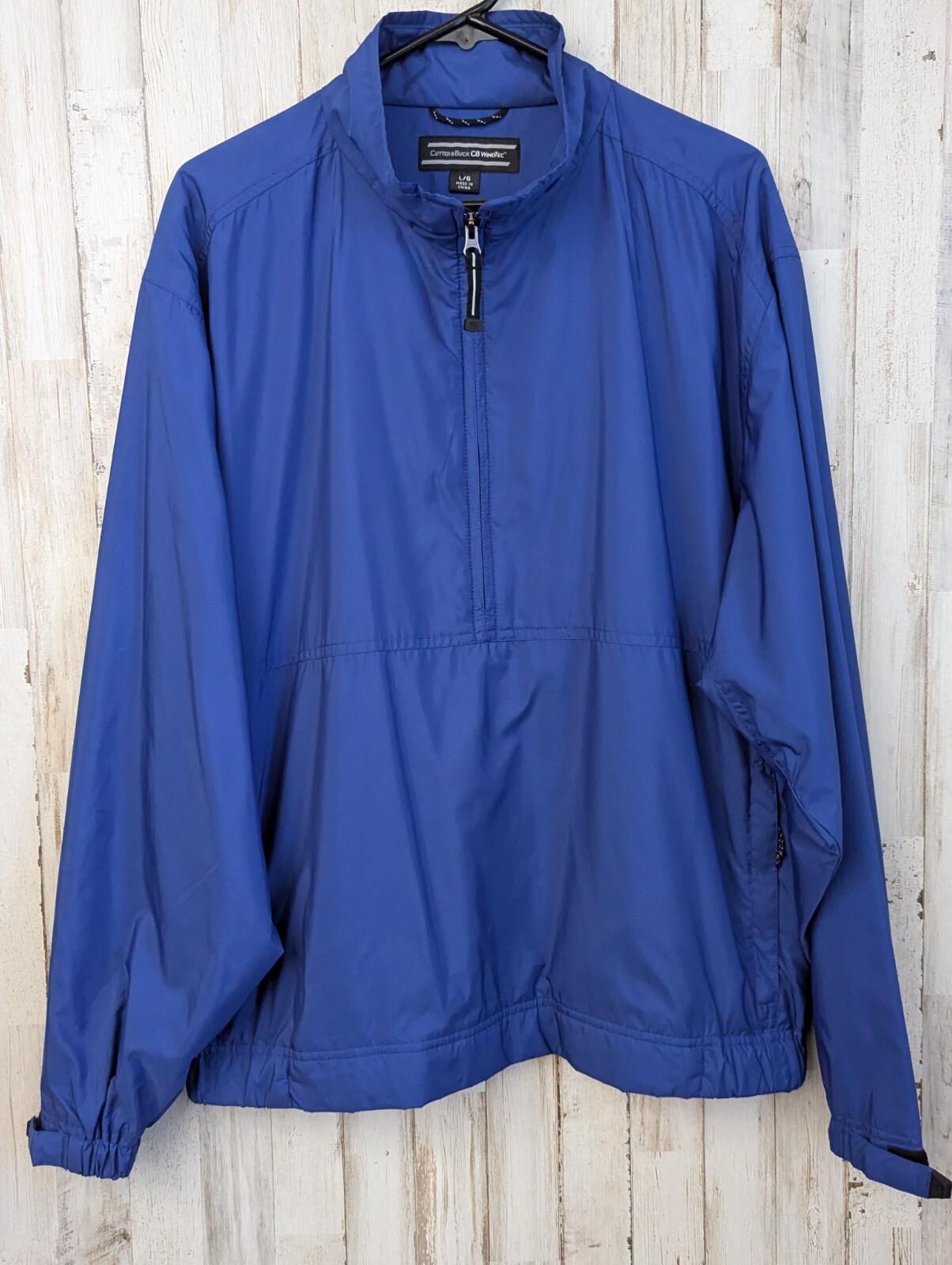 Cutter & Buck Windtec Golf Windbreaker Mens Large Blue Half Zip Pullover Jacket gallery