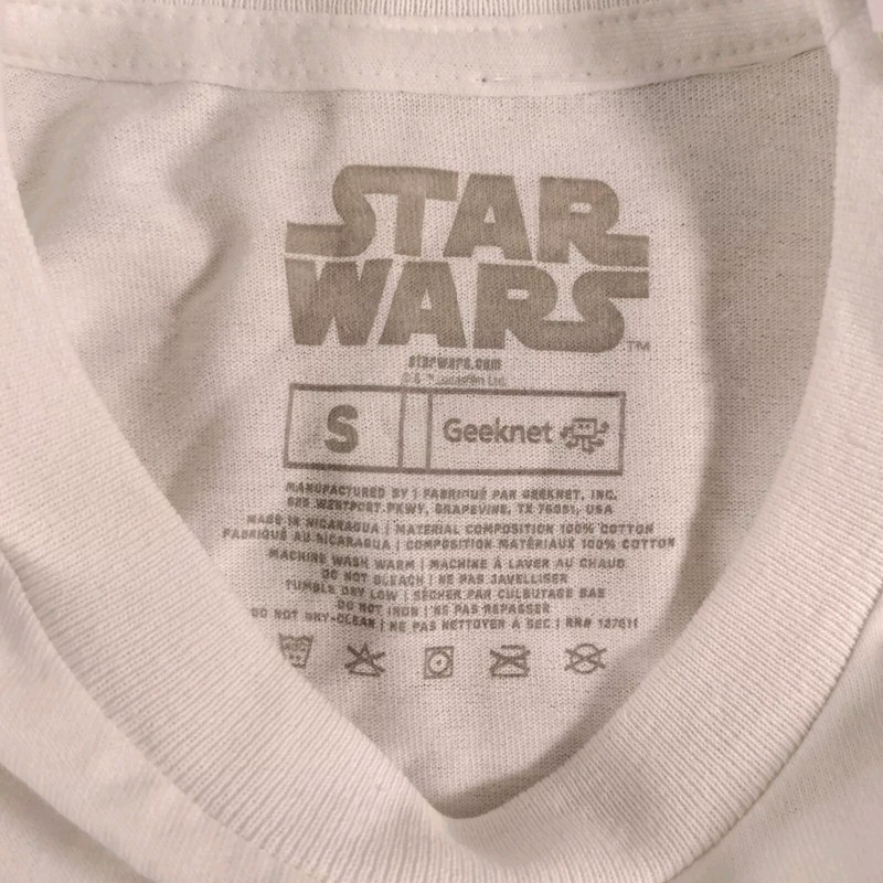 NWT Star Wars Boba Concepts White Long Sleeve Cotton T-Shirt Mens Size Small gallery