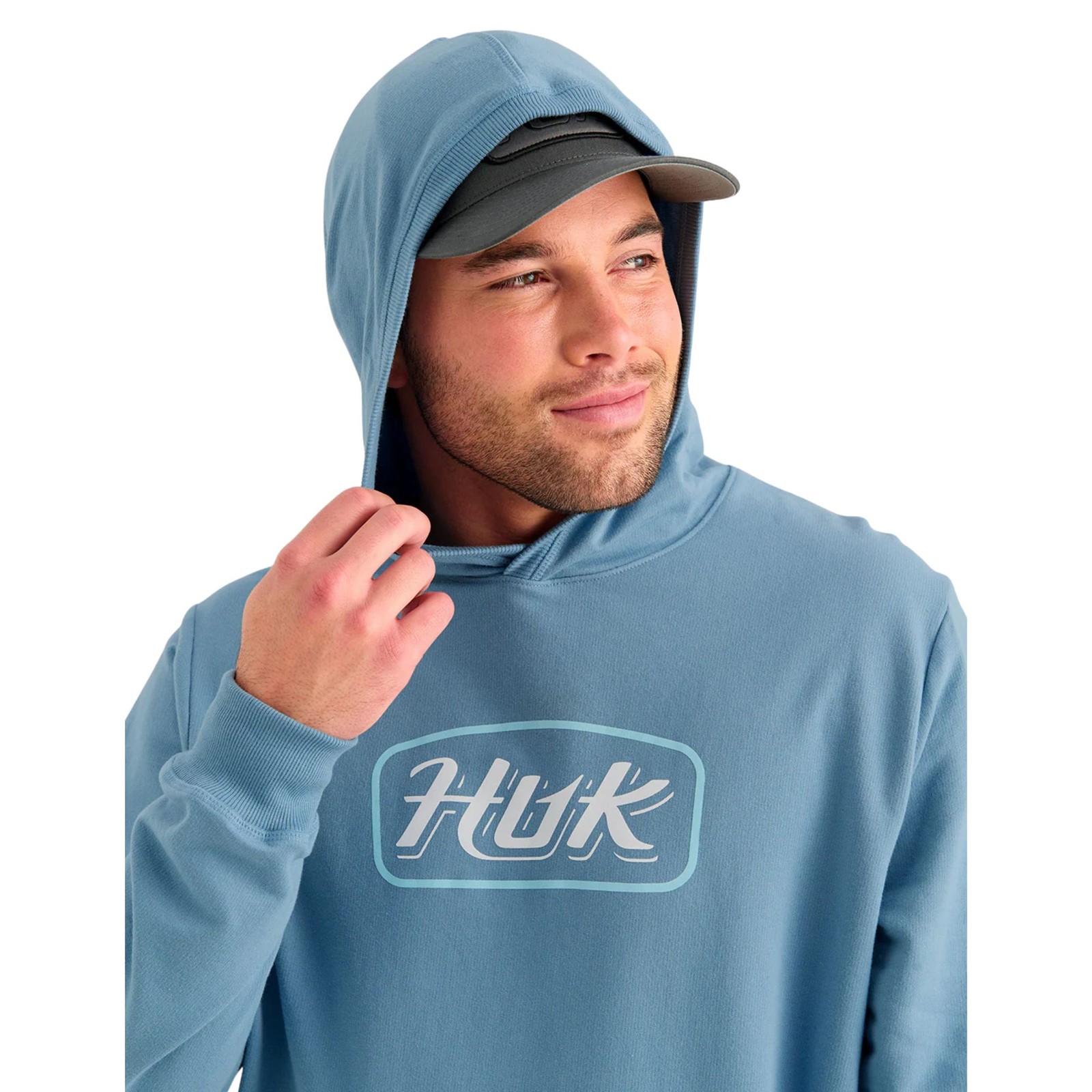 Huk Edisto Script Terry Hoodie Men's Sweatshirt, Blue Shadow, X-Large gallery