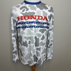 Honda Shirt Mens Large White Camo Long Sleeve Jersey JT Racing Motocross