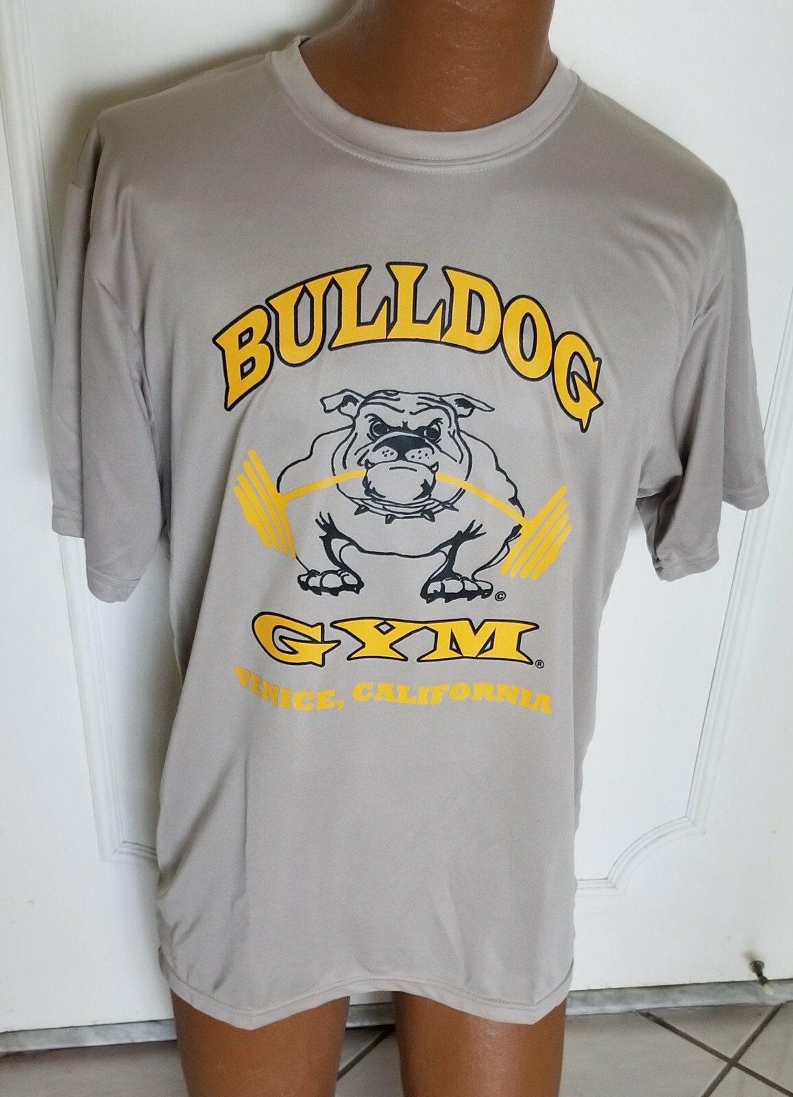 Bulldog Gym Muscle Workout Bodybuilding Sand / Vintage Gold T-Shirt NEW M L XL gallery