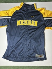 Vintage Nike Elite Michigan Wolverines Basketball Warm Up Jacket Medium Snap Y2K